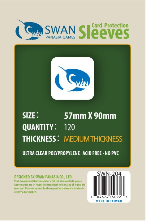 57x90mm Standard USA -120 pack, Medium Thickness Sleeves (SWN-204)