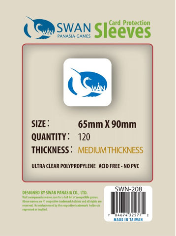 65x90mm Standard Card Sleeve -120 pack, Medium Thickness Sleeves (SWN-208)