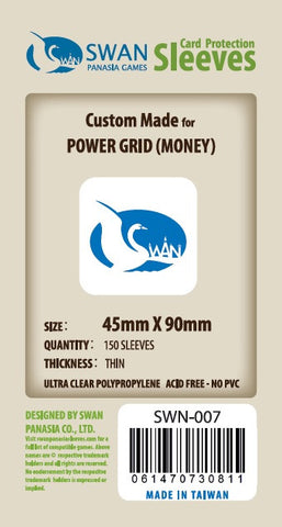 45x90mm -150 Thin Sleeves - Power Grid Money (SWN-007)
