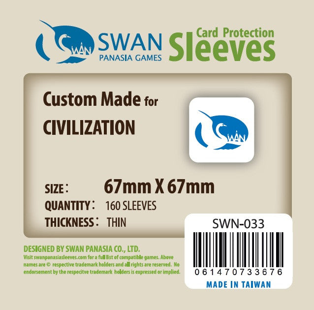 67x67mm -160 pack, Thin Sleeves (SWN-033)