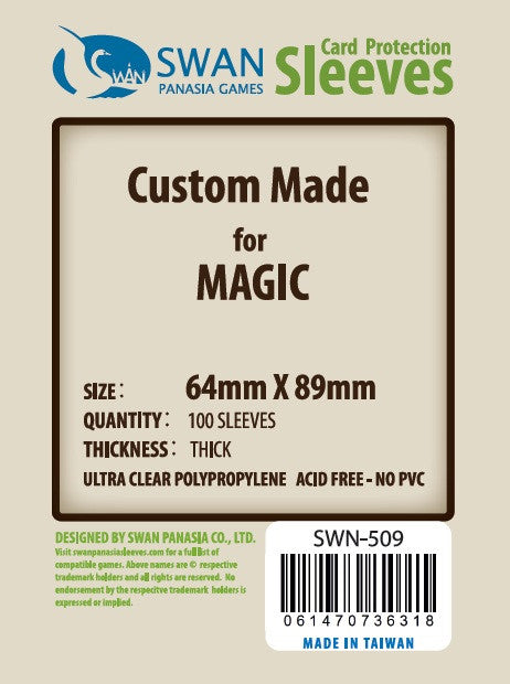 64x89mm Standard Card Sleeve -100 pack, Thick Sleeves (SWN-509)
