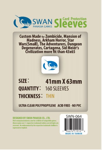 41x63mm -160 pack, Thin Sleeves (SWN-064) SwanPanasia Sleeves 41x63mm -160 pack, Thin Sleeves (SWN-064) SwanPanasia Sleeves