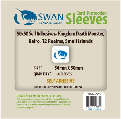 swan panasia card sleeves 50x50mm -160 pack, self-adhesive (SWN-601) – SwanPanasia Sleeves