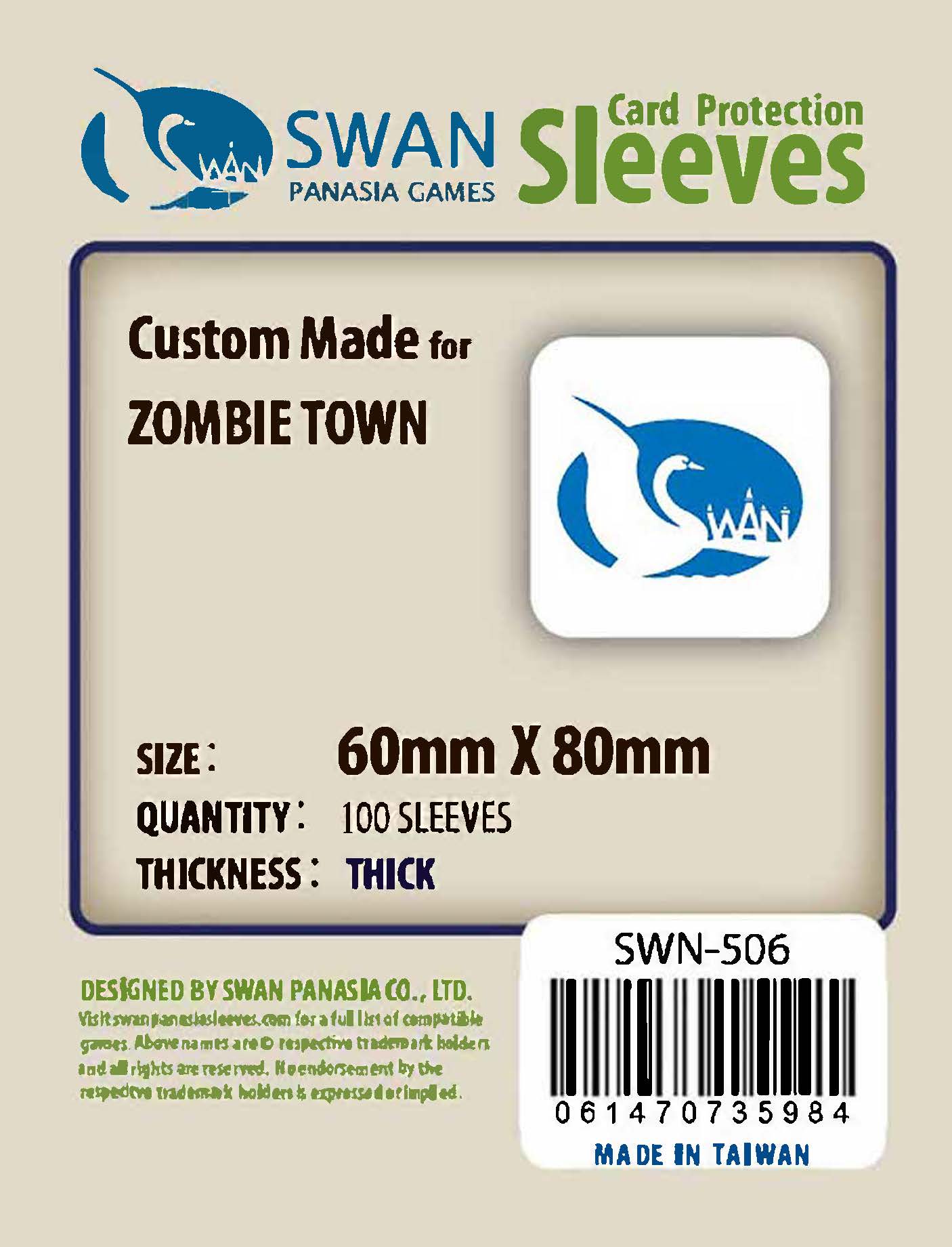 60x80mm -100 pack, Thick Sleeves (SWN-506) – SwanPanasia Sleeves