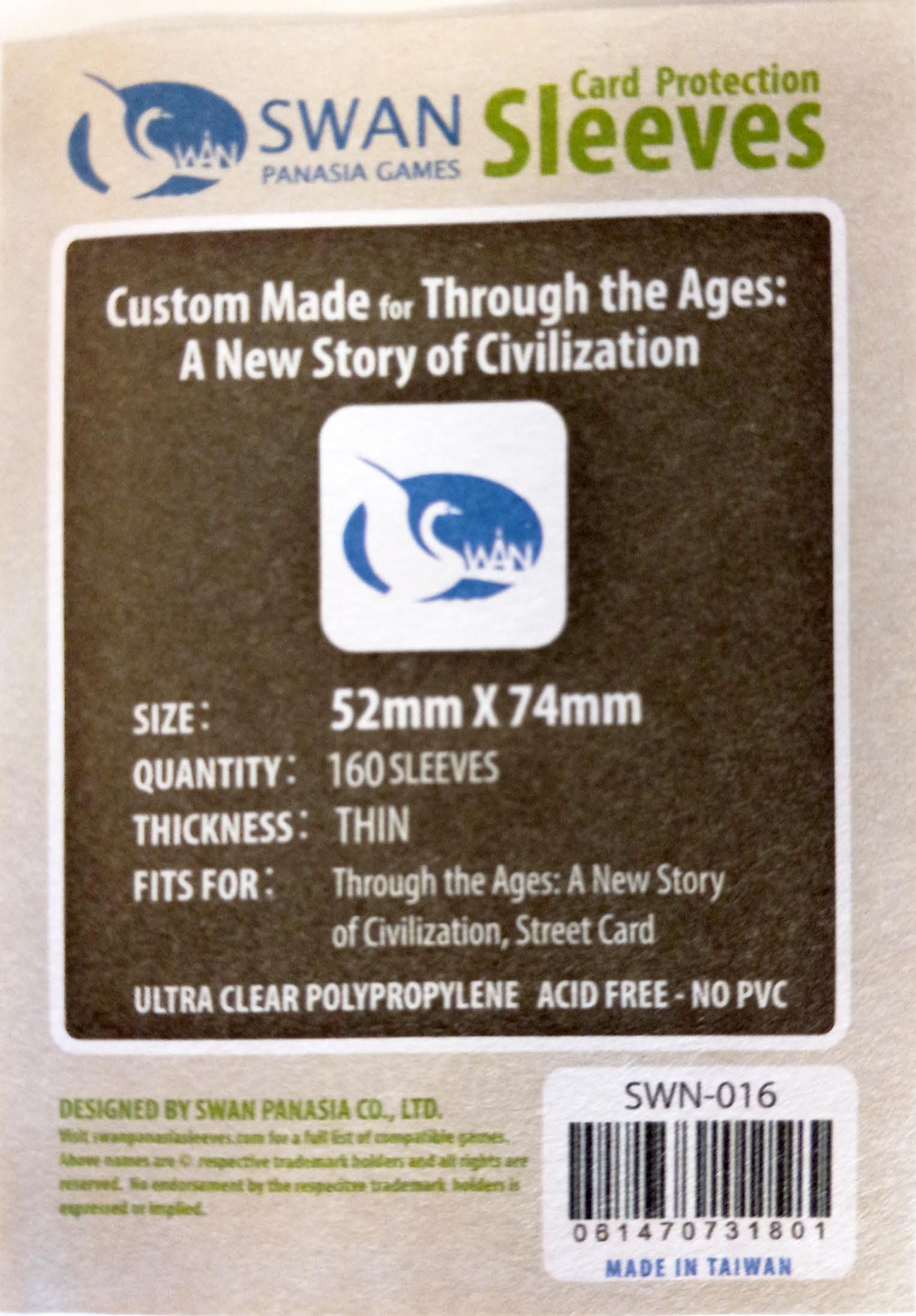 52x74mm -160 pack, Thin Sleeves (SWN-016) SwanPanasia Sleeves 52x74mm -160 pack, Thin Sleeves (SWN-016) SwanPanasia Sleeves