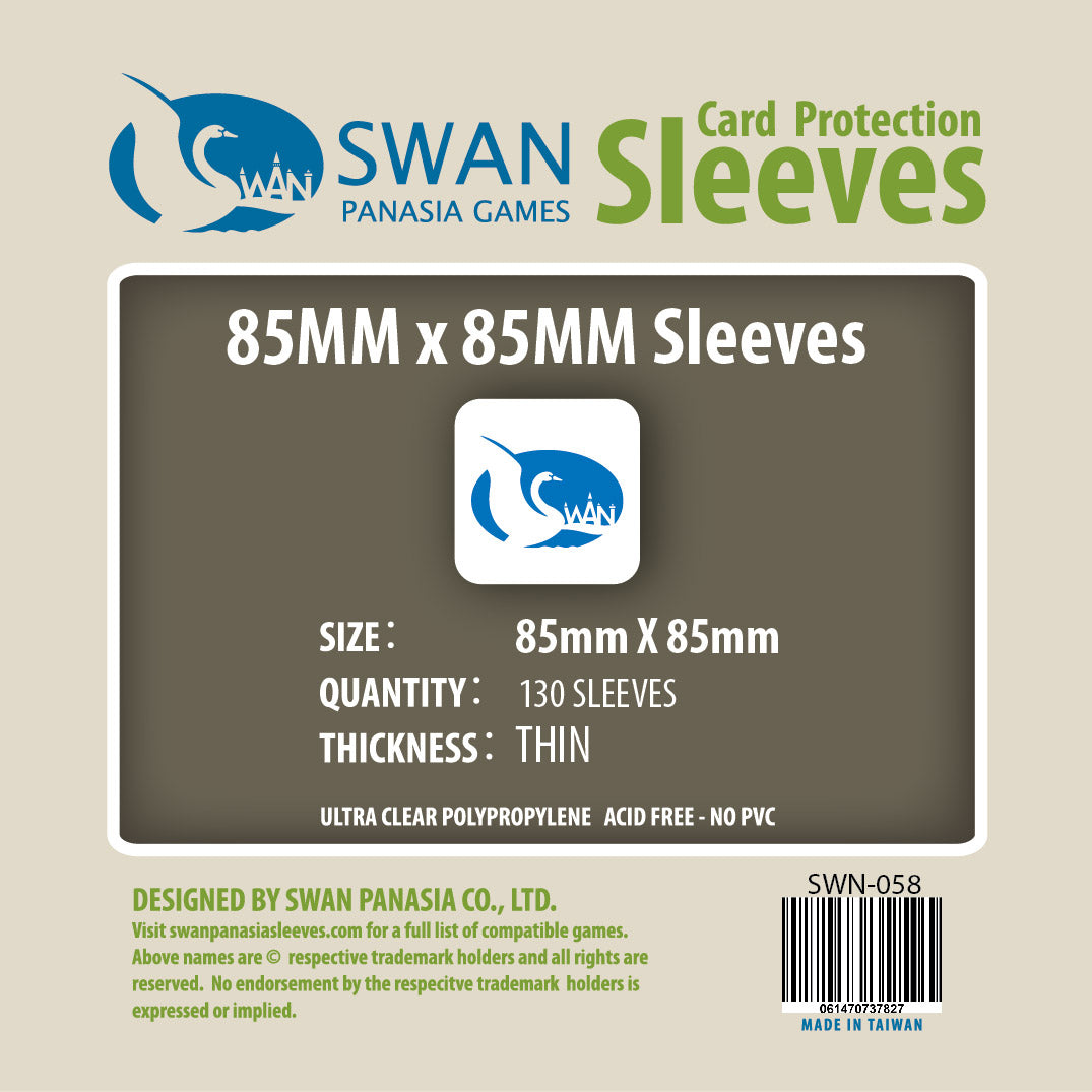 85x85mm -130 Pack, Thin Sleeves (SWN-058) SwanPanasia Sleeves 85x85mm -130 Pack, Thin Sleeves (SWN-058) SwanPanasia Sleeves