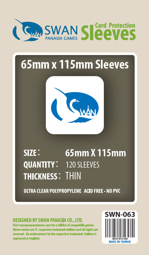 65x115mm -120 Pack, Thin Sleeves (SWN-063) – SwanPanasia Sleeves