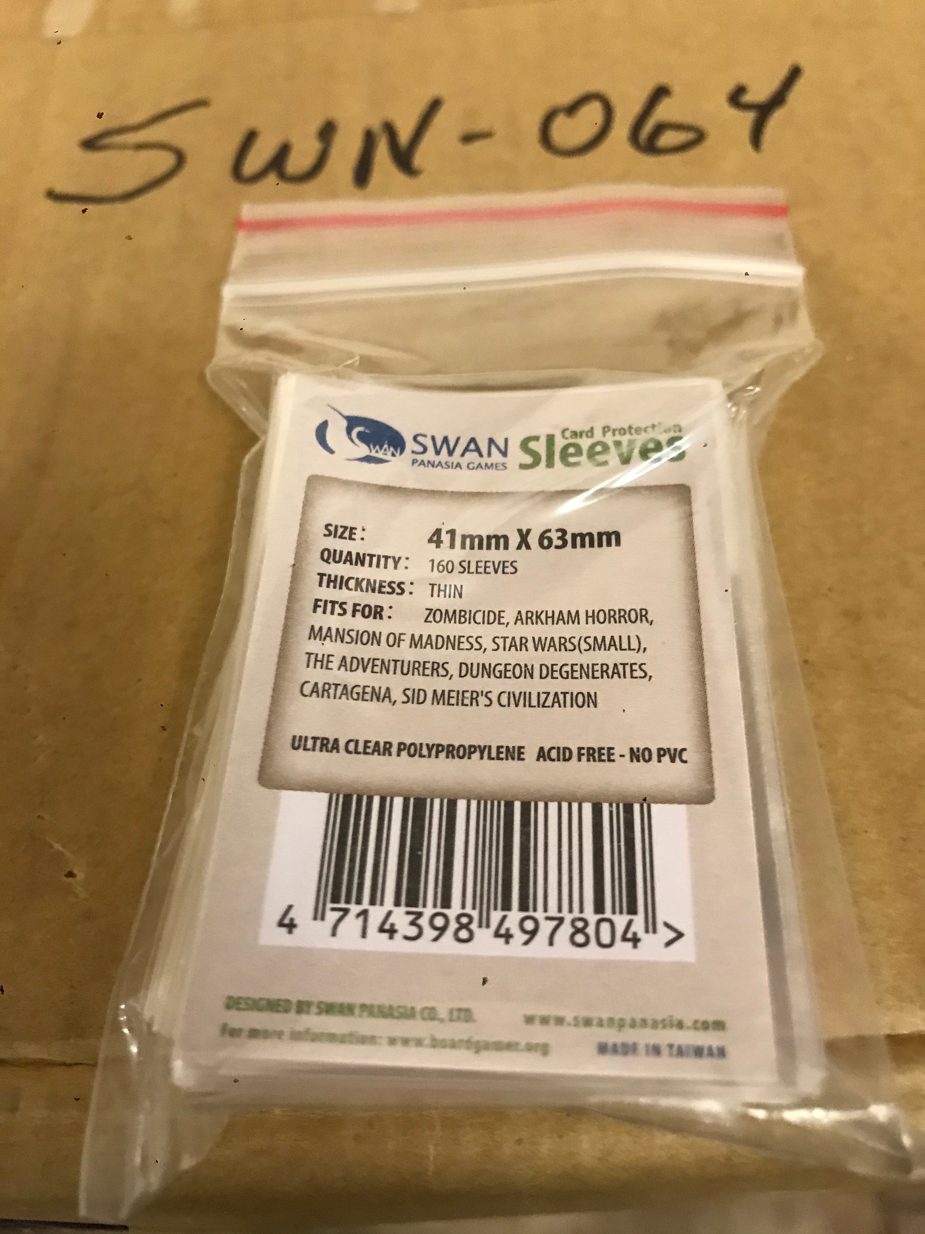 41x63mm -160 pack, Thin Sleeves (SWN-064) SwanPanasia Sleeves 41x63mm -160 pack, Thin Sleeves (SWN-064) SwanPanasia Sleeves