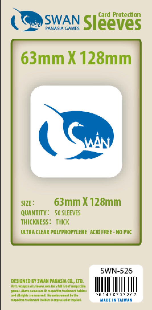 swan card sleeves 63x128mm -50 Pack, Thick Sleeves (SWN-526) – SwanPanasia Sleeves