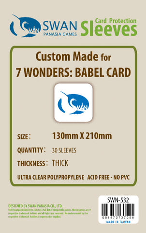 130x210mm - 30 Pack, Thick Sleeves - 7 Wonders Babel (SWN-532)