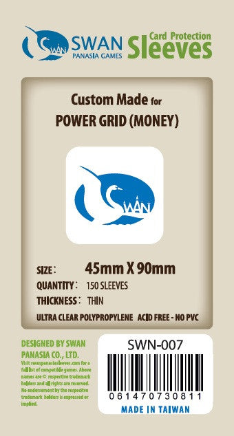 45x90mm -150 Thin Sleeves - Power Grid Money (SWN-007)