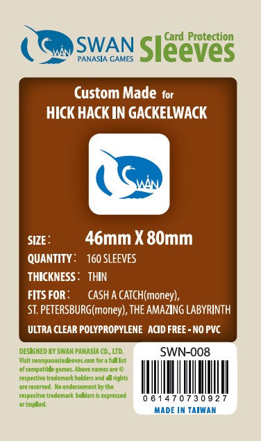 46x80mm -160 Pack, Thin Sleeves (SWN-008) SwanPanasia Sleeves 46x80mm -160 Pack, Thin Sleeves (SWN-008) SwanPanasia Sleeves