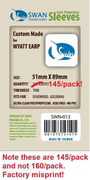 51x89mm - 145 pack, Thin Sleeves (SWN-013)