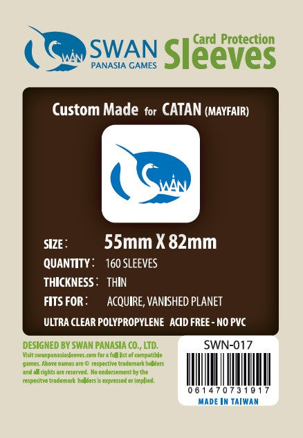 55x82mm -160 pack, Thin Sleeves (SWN-017) SwanPanasia Sleeves 55x82mm -160 pack, Thin Sleeves (SWN-017) SwanPanasia Sleeves