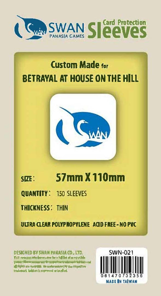57x110mm - 150 Pack, Thin Sleeves - Betrayal at House on the Hill, SWN-021
