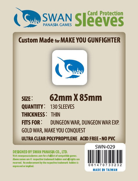make card sleeves 62x85mm -130 pack, Thin Sleeves (SWN-029) – SwanPanasia Sleeves