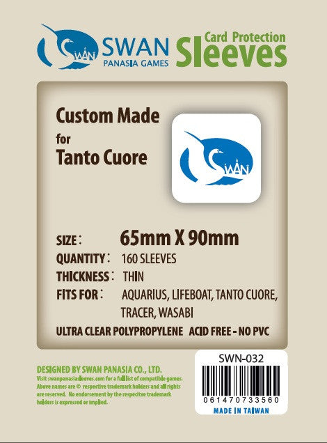 65x90mm Standard Card Sleeve -160 pack, Thin Sleeves (SWN-032) SwanPanasia Sleeves 65x90mm Standard Card Sleeve -160 pack, Thin Sleeves (SWN-032) SwanPanasia Sleeves