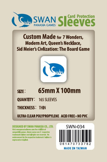 65x100mm -165 Pack, Thin Sleeves (SWN-034) – SwanPanasia Sleeves