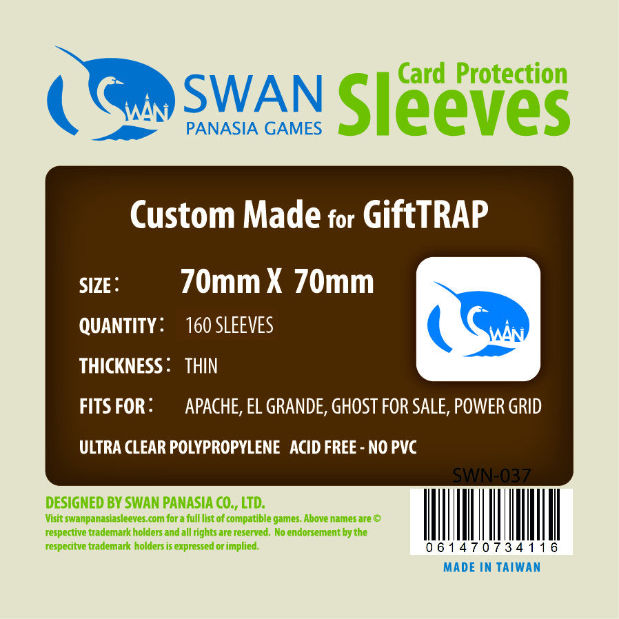 70x70mm -160 pack, Thin Sleeves (SWN-037)  SwanPanasia Sleeves