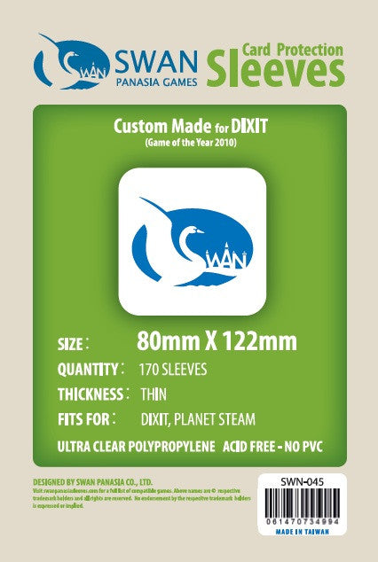 80x122mm -170 Pack, Thin Sleeves (SWN-045) SwanPanasia Sleeves 80x122mm -170 Pack, Thin Sleeves (SWN-045) SwanPanasia Sleeves
