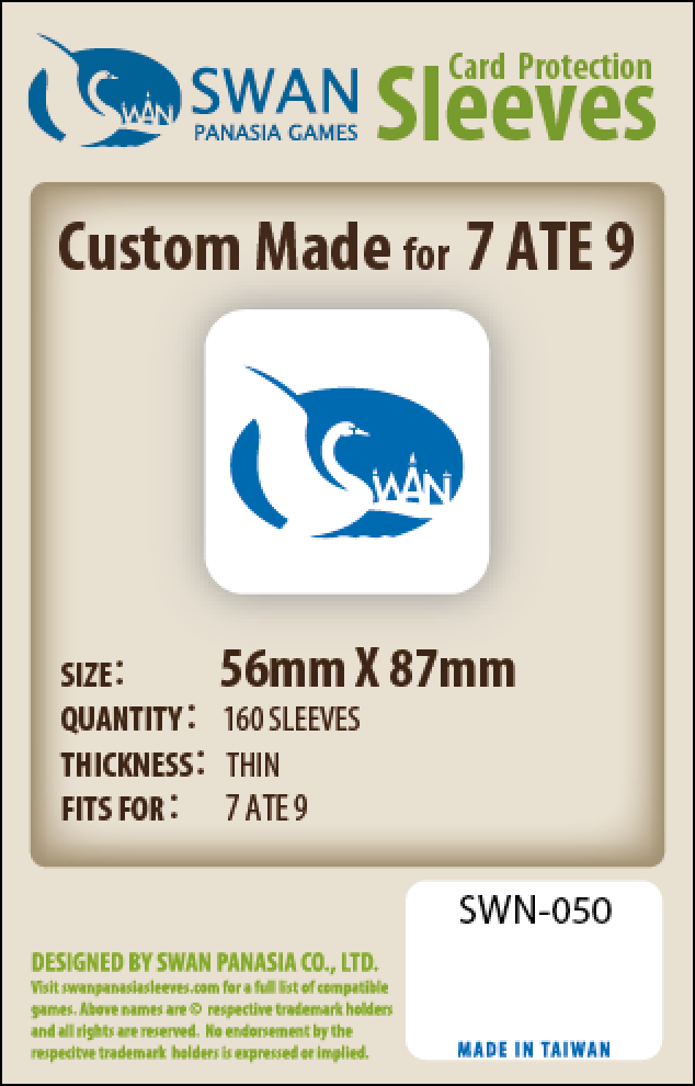 56x87mm - 160 Pack, Thin Sleeves - 7 Ate 9, SWN-050