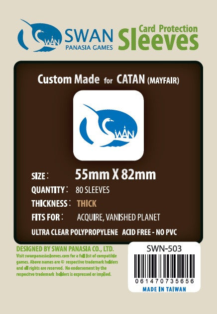 55x82mm -80 pack, Thick Sleeves (SWN-503) SwanPanasia Sleeves 55x82mm -80 pack, Thick Sleeves (SWN-503) SwanPanasia Sleeves