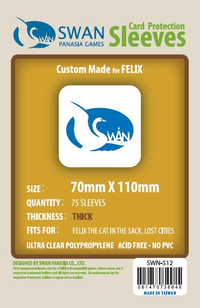 70x110mm -75 pack, Thick Sleeves (SWN-512) SwanPanasia Sleeves 70x110mm -75 pack, Thick Sleeves (SWN-512) SwanPanasia Sleeves
