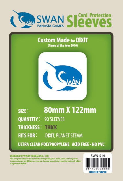 80x122mm -90 pack, Thick Sleeves (SWN-514) SwanPanasia Sleeves 80x122mm -90 pack, Thick Sleeves (SWN-514) SwanPanasia Sleeves